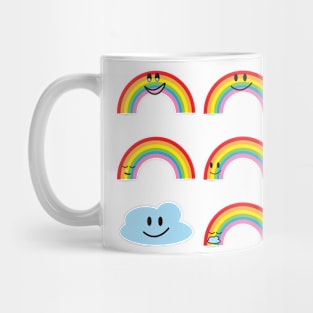 Cute rainbows and clouds characters Mug